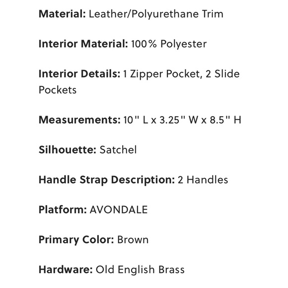 NEW! Fossil Avondale Leather Satchel - Picture 8 of 9